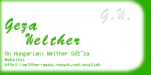 geza welther business card